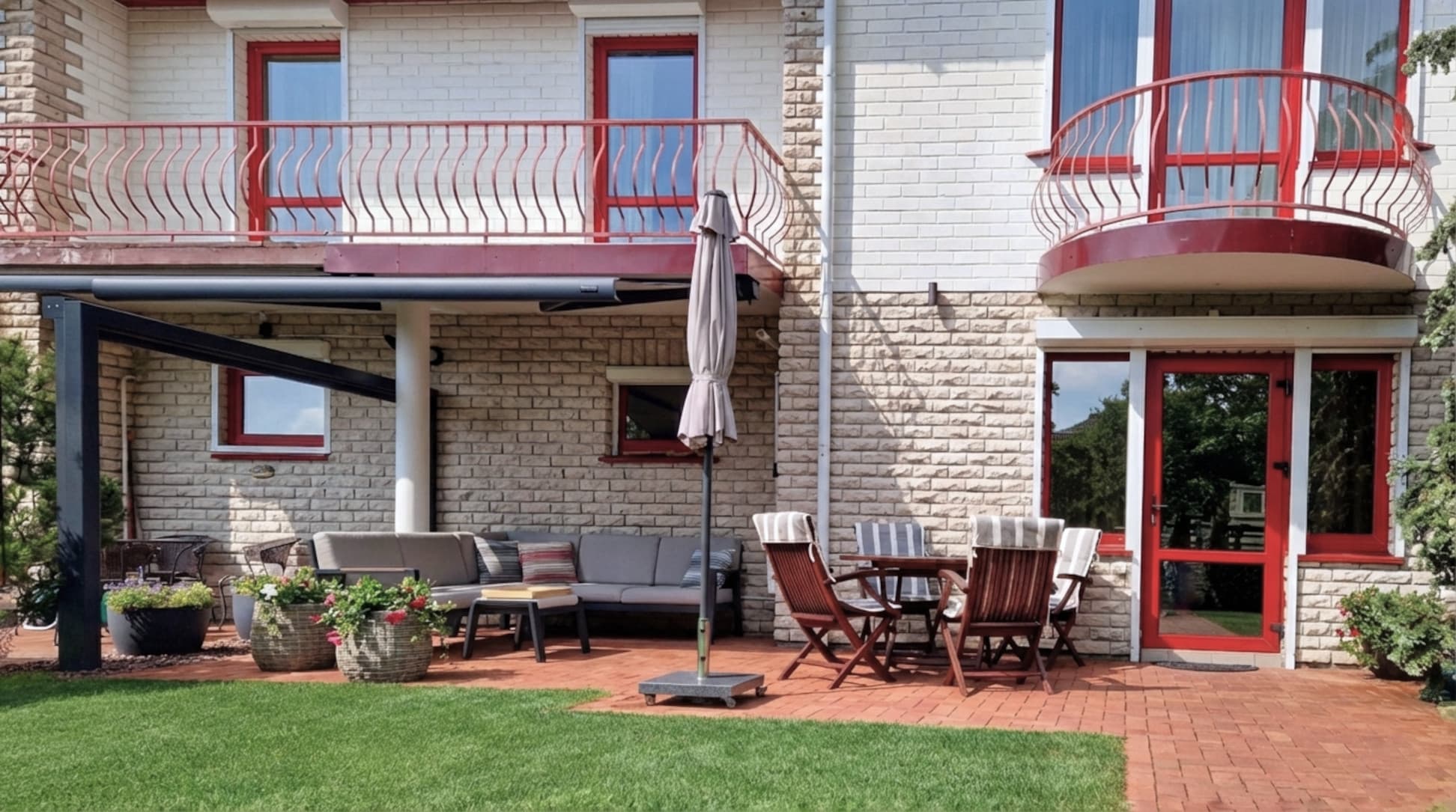 Modern glass-walled forest cabin